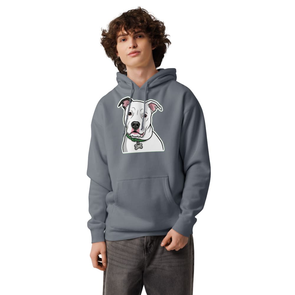 Meme pet portrait printed on a PawForge apparel mockup.