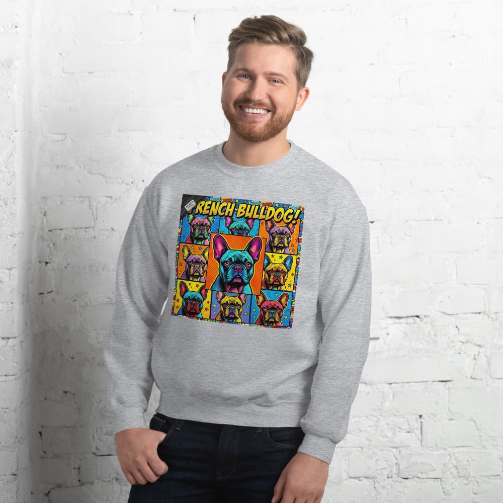 Pop Art pet portrait printed on a PawForge apparel mockup.