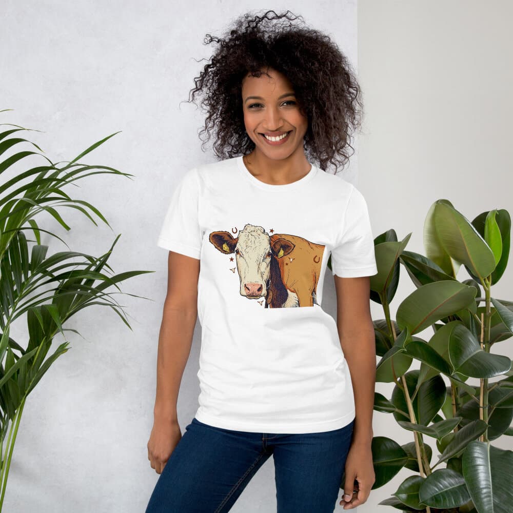Buttercup rendered in the Western Heritage style, printed on a white tee.