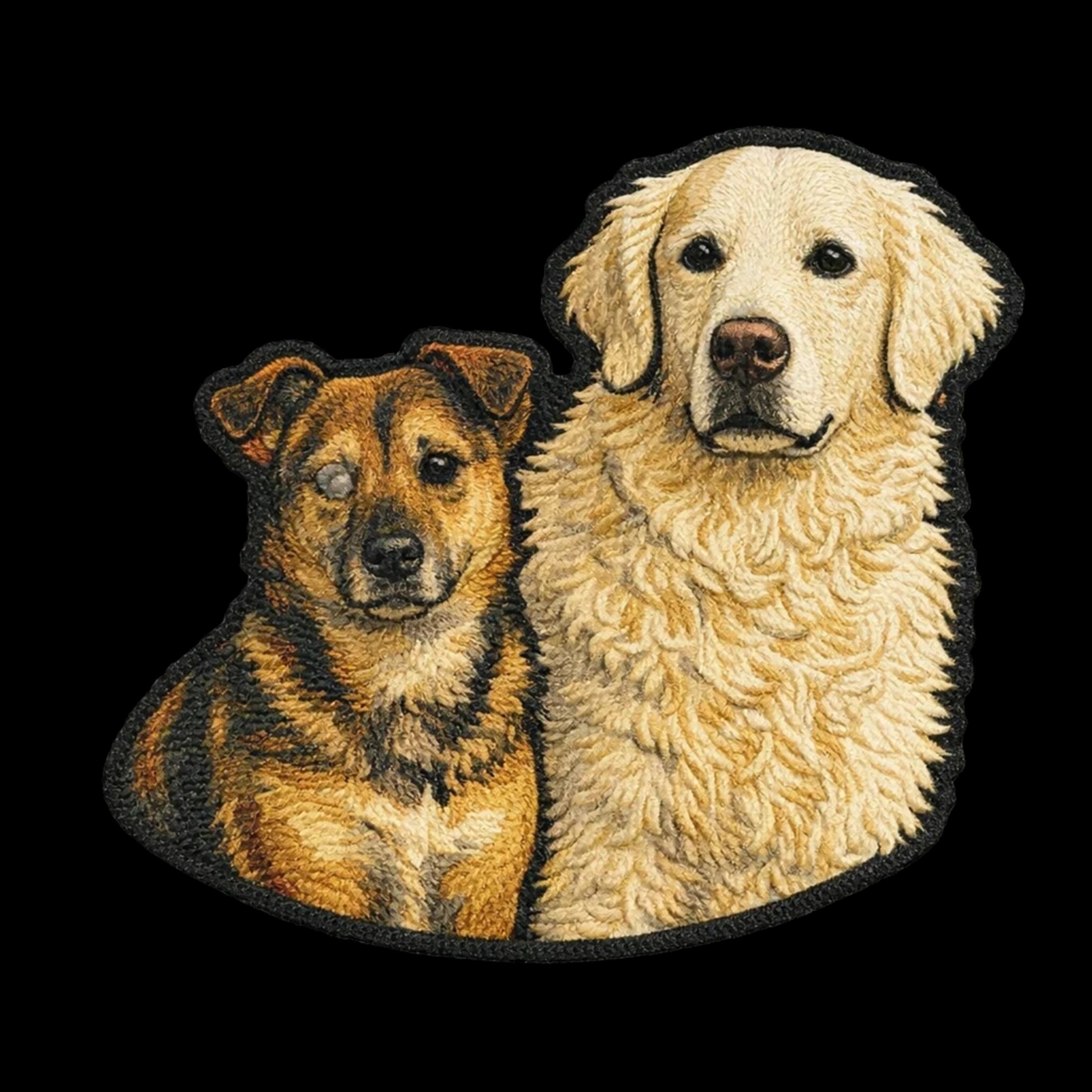Varsity Patch pet portrait example artwork from the PawForge style catalog.
