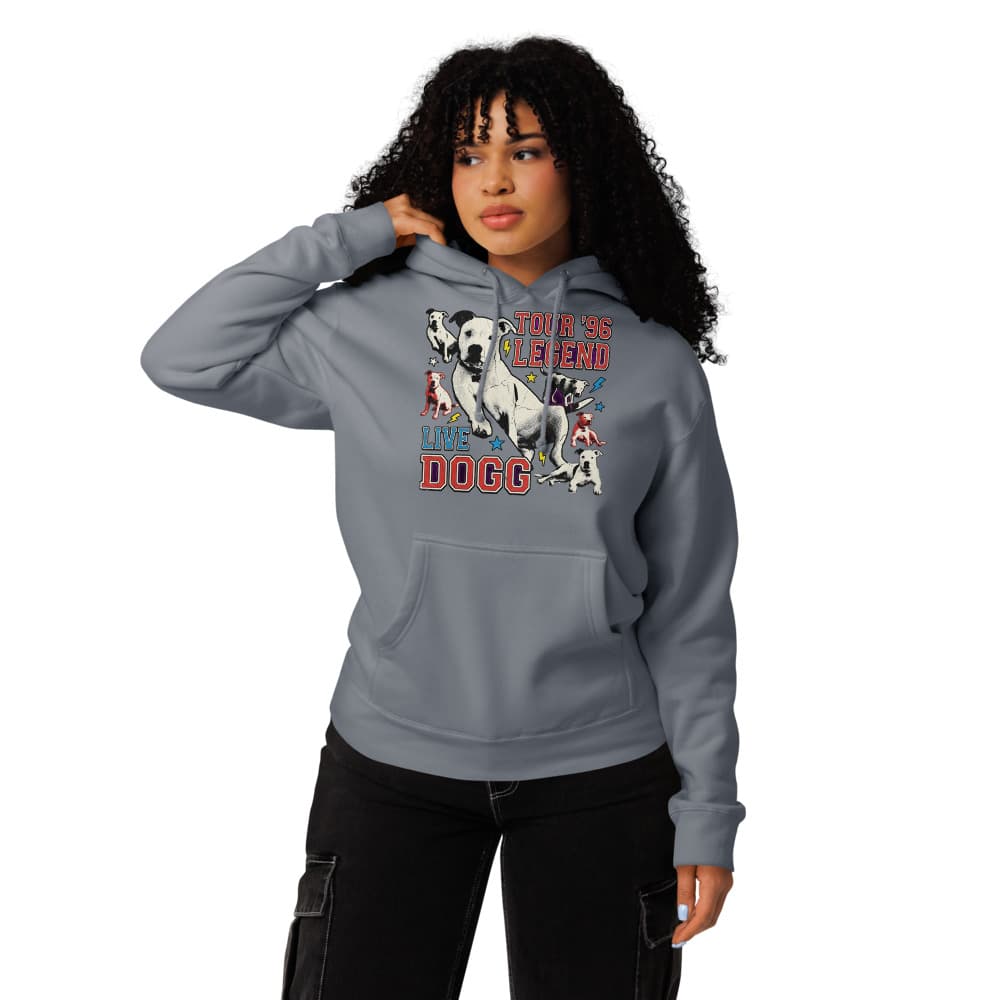 90s Bootleg Tee pet portrait printed on a PawForge apparel mockup.
