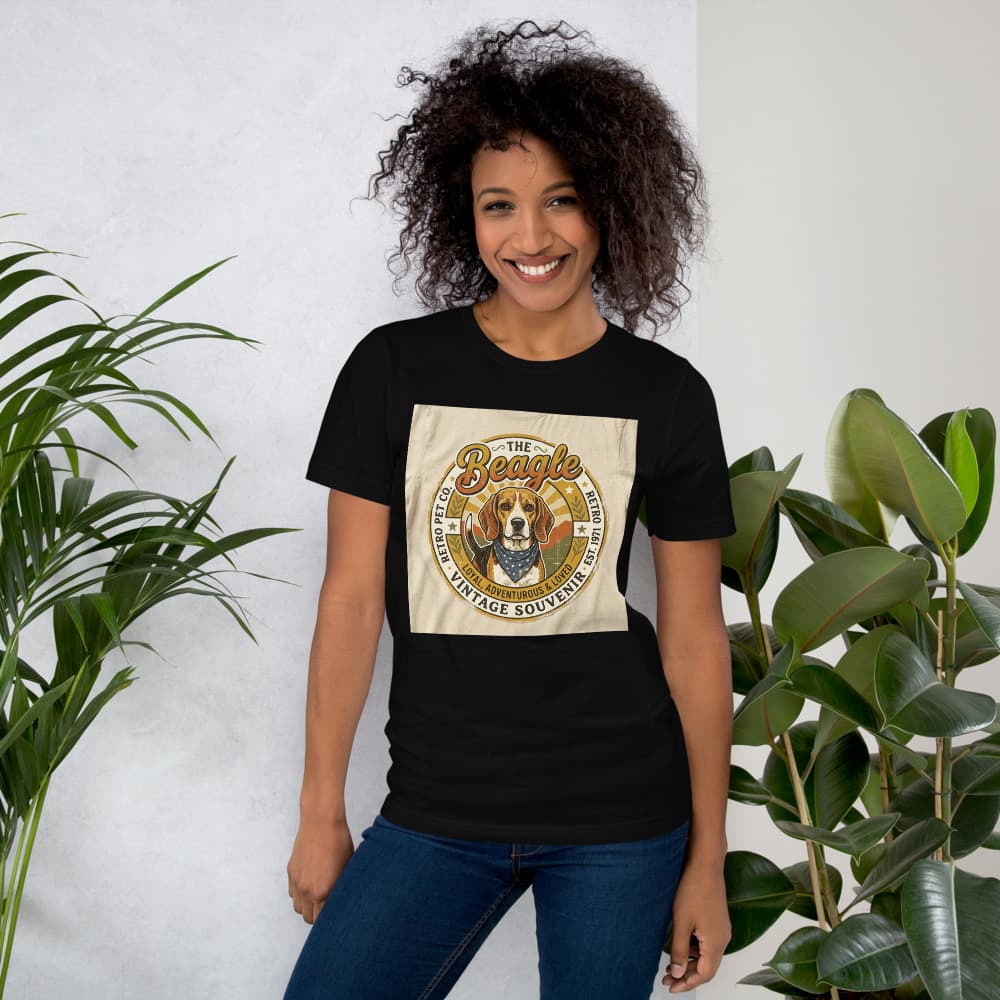 Vintage style pet portrait tee — example holiday gift