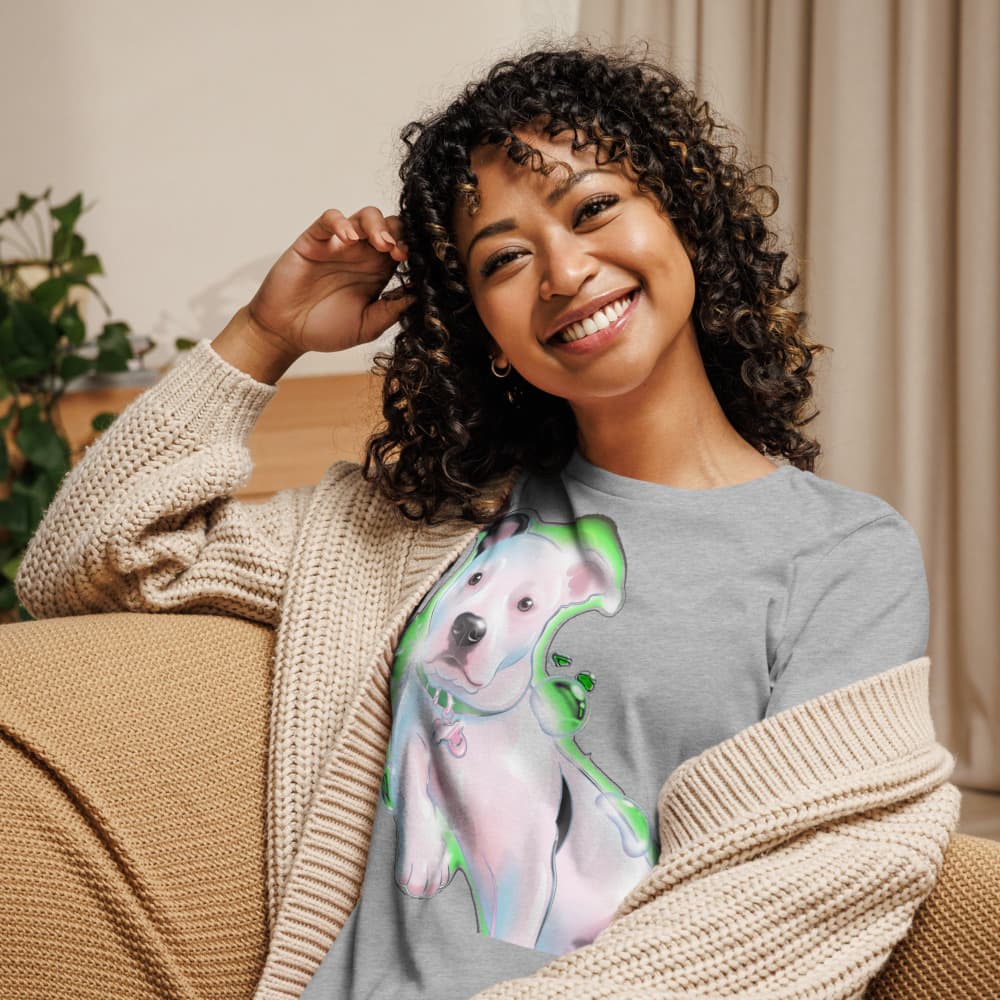 Y2K / Frutiger Aero pet portrait printed on a PawForge apparel mockup.