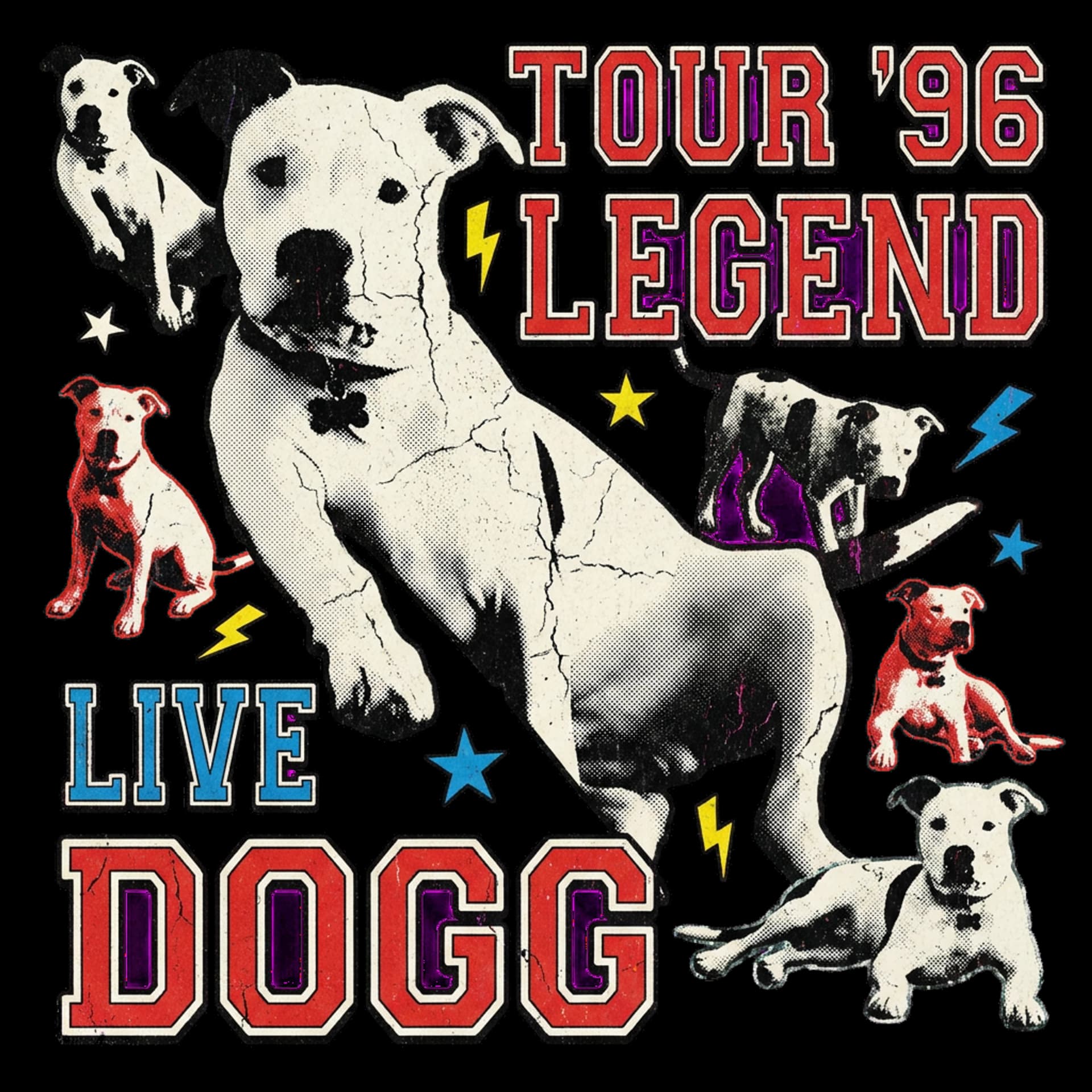 90s Bootleg Tee pet portrait shown as a custom apparel design.