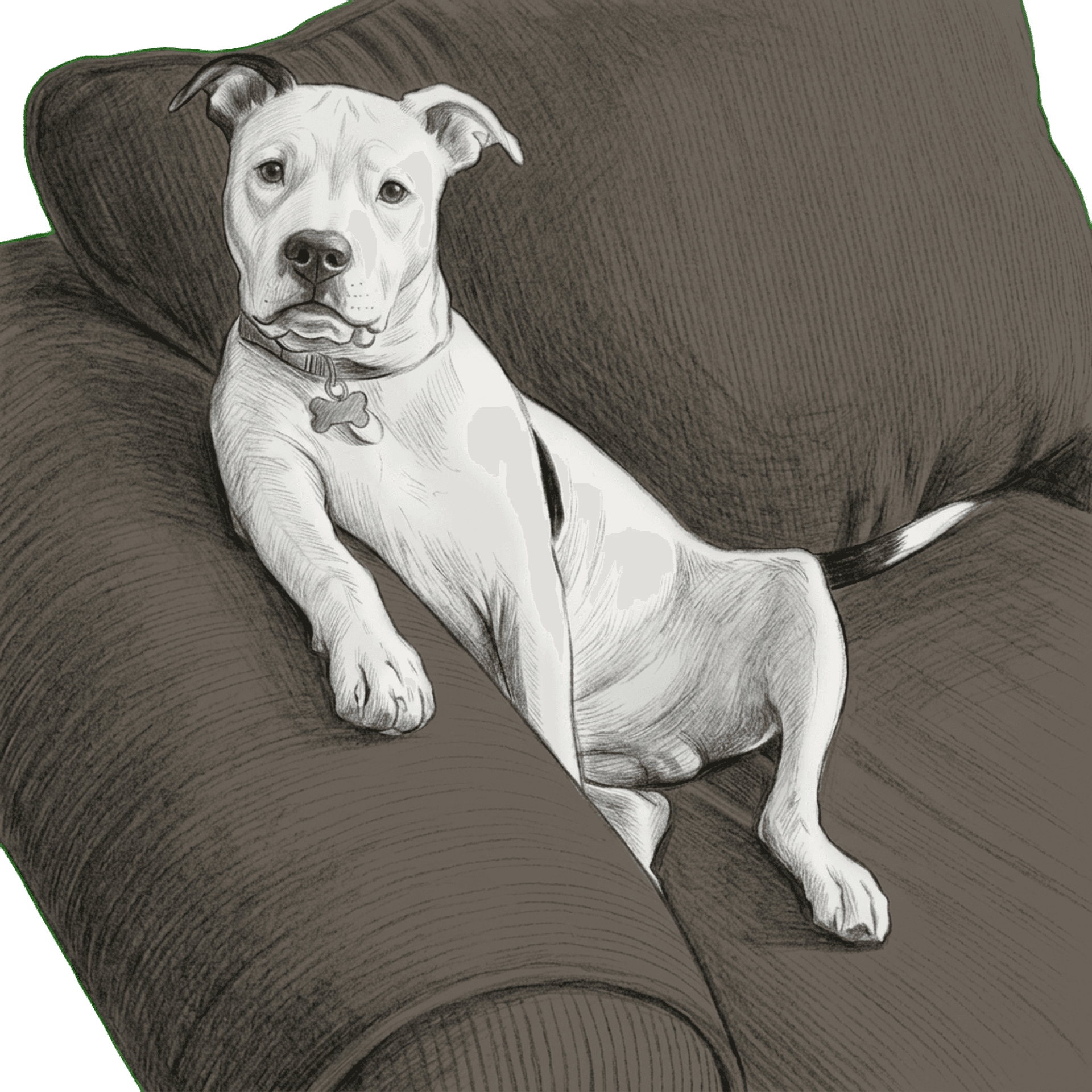 Graphite pencil sketch pet portrait shown as a custom shirt design.
