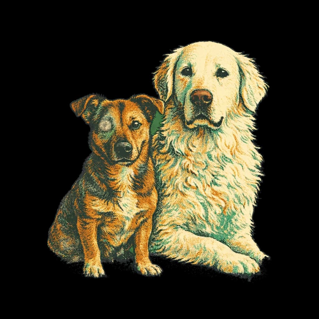 Vintage pet portrait example artwork from the PawForge style catalog.