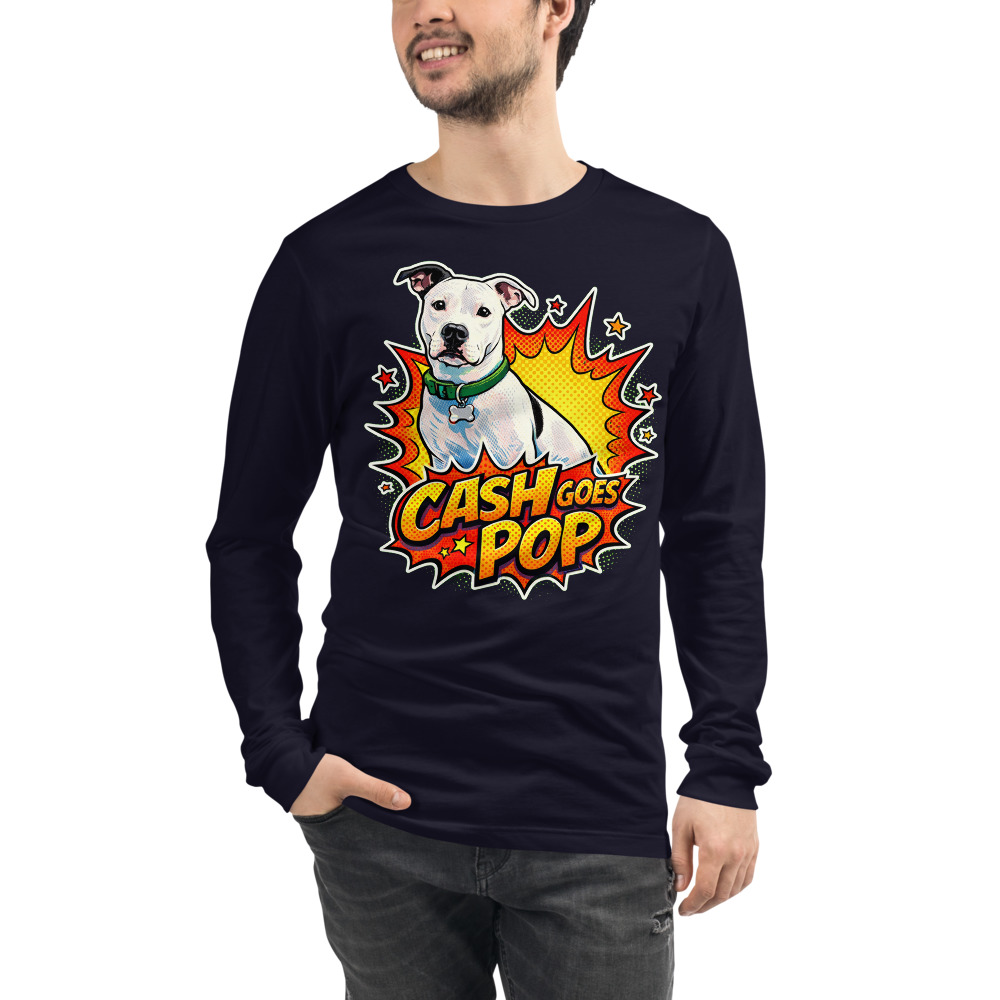 Long Sleeve Pet Tee in Navy