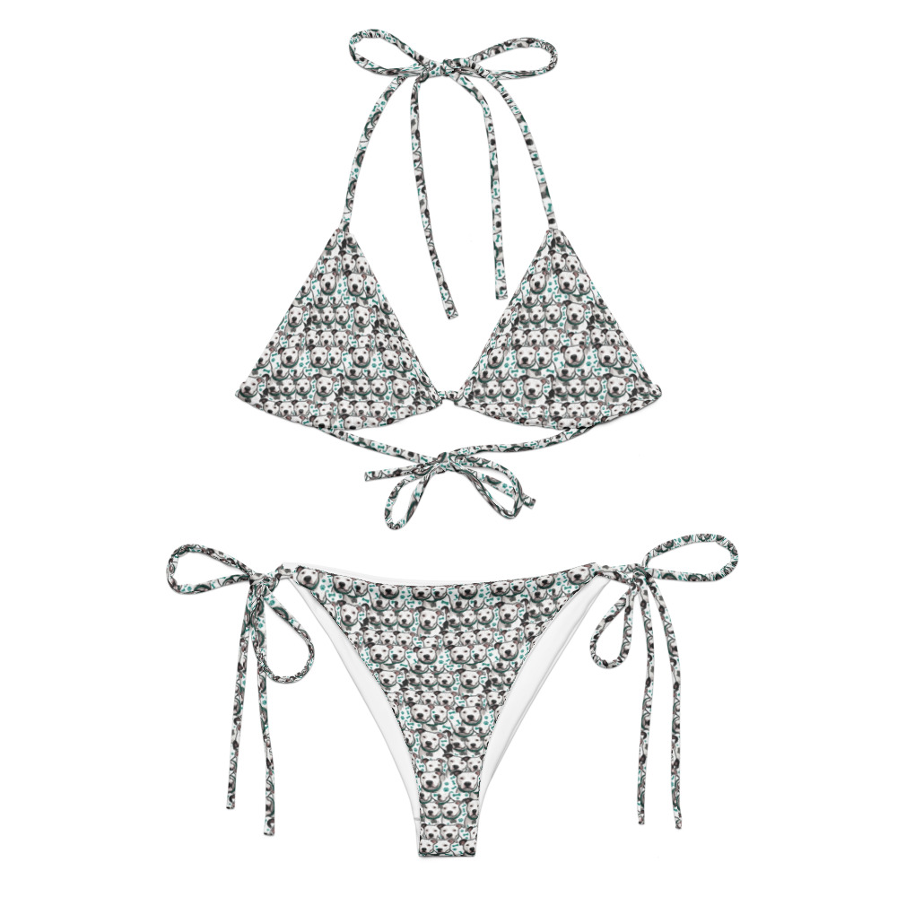 Pet Pattern Bikini in White